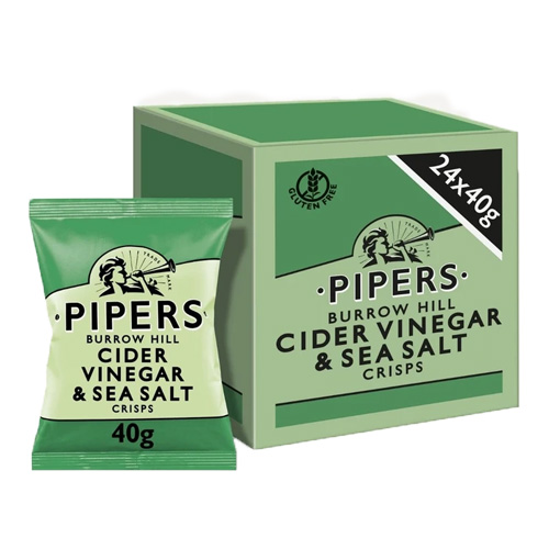 Pipers - Cider Vinegar & Sea Salt Chips - 24 Minizakjes